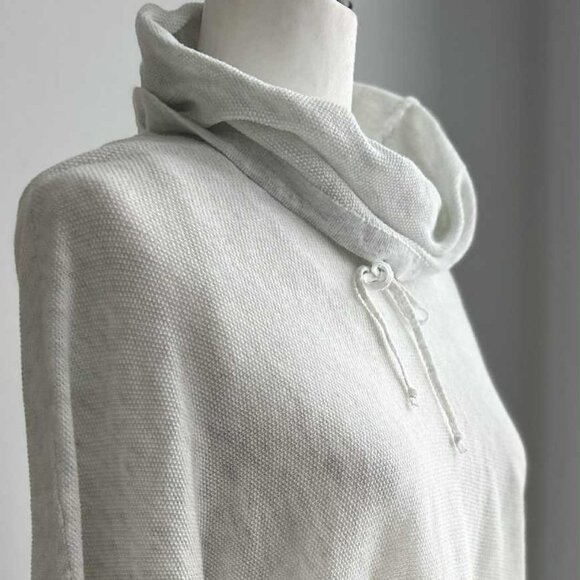 Cynthia Rowley Light Heather Grey Cotton Blend Knit Funnel-Neck Sweater – US 1X - Picture 1 of 14